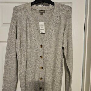 Style & Co Gray Cardigan Sweater with Sparkle Size 0X